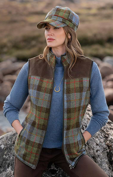 Ladies Harris Tweed® and Leather Waistcoat