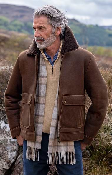 Men's Sheepskin Bomber Jacket