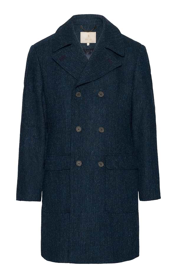 Men's House of Bruar Harris Tweed® Double Breasted Coat