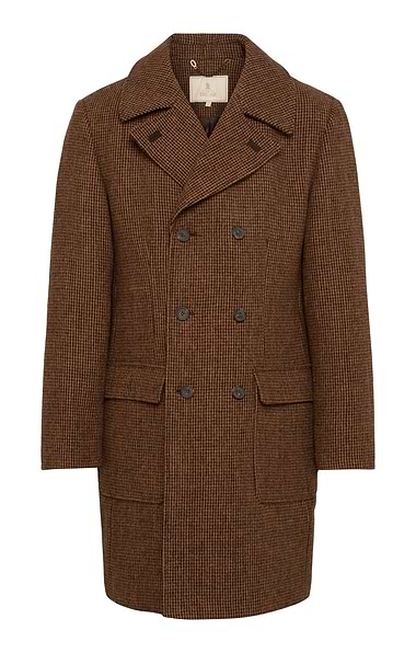 Men's House of Bruar Harris Tweed® Double Breasted Coat