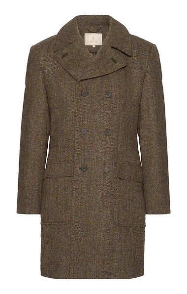 Men's House of Bruar Harris Tweed® Double Breasted Coat