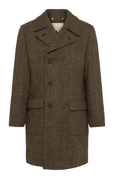 Men's House of Bruar Harris Tweed Double Breasted Coat