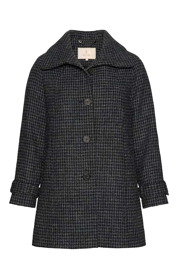 ladies grey dress coat Brown Wool Maxi Coat with Double-Breasted A-Line Silhouette Gray / XS