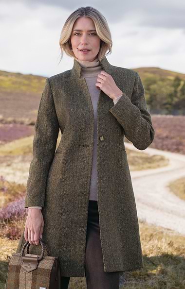 Ladies Harris Tweed® Notch Collar Coat