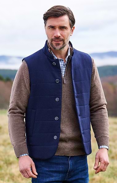 Men's Wool Rich Padded Waistcoat