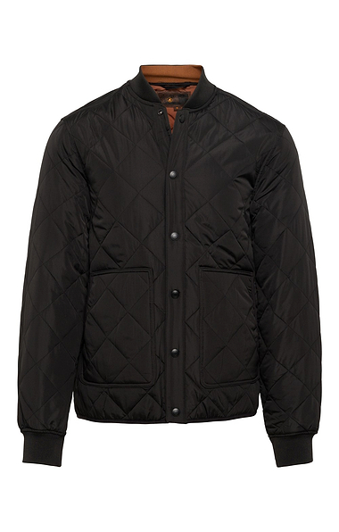 Men's Bomber Neck Diamond Quilt Jacket