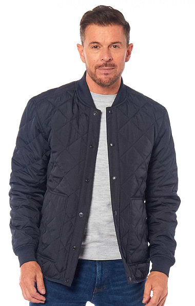 Men's Bomber Neck Diamond Quilt Jacket