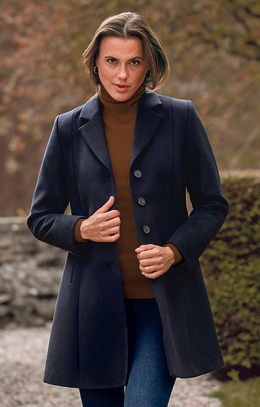 Ladies Wool Cashmere Swing Coat