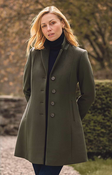 Ladies Wool Cashmere Swing Coat