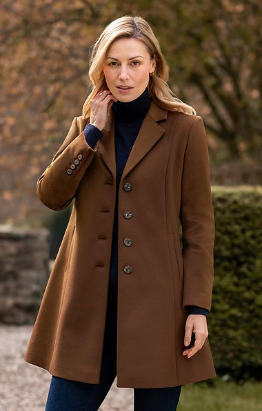 Ladies Wool Cashmere Swing Coat