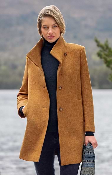 Ladies Tweed Funnel Coat
