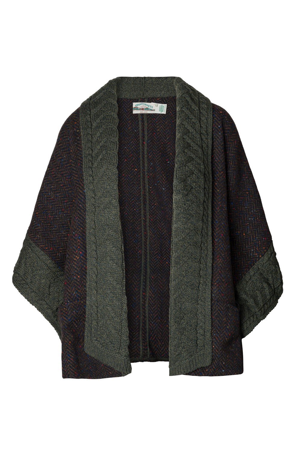 Ladies Ashbourne Tweed Cape, Green - House of Bruar