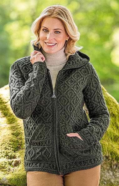 Ladies Merino Hooded Zip Coat
