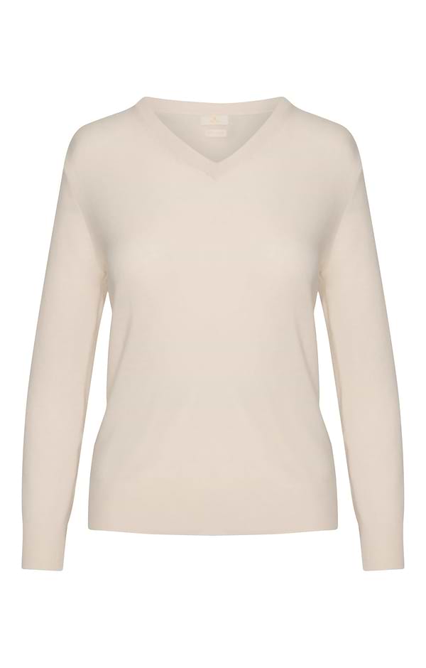 Ladies Munrospun Merino & Cashmere V Neck