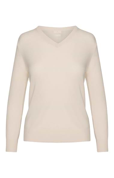 Ladies Munrospun Merino & Cashmere V Neck