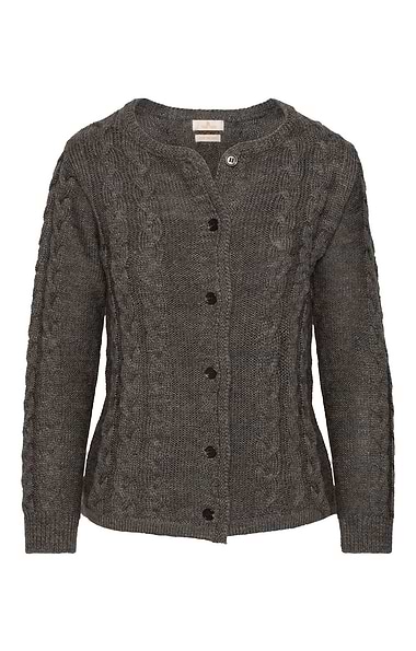 Ladies Pure New Wool Cable Cardigan