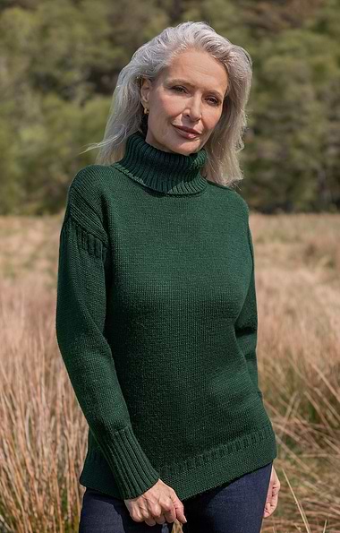 Pure New Wool Guernsey Roll Neck