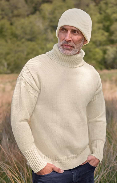 Pure New Wool Guernsey Roll Neck