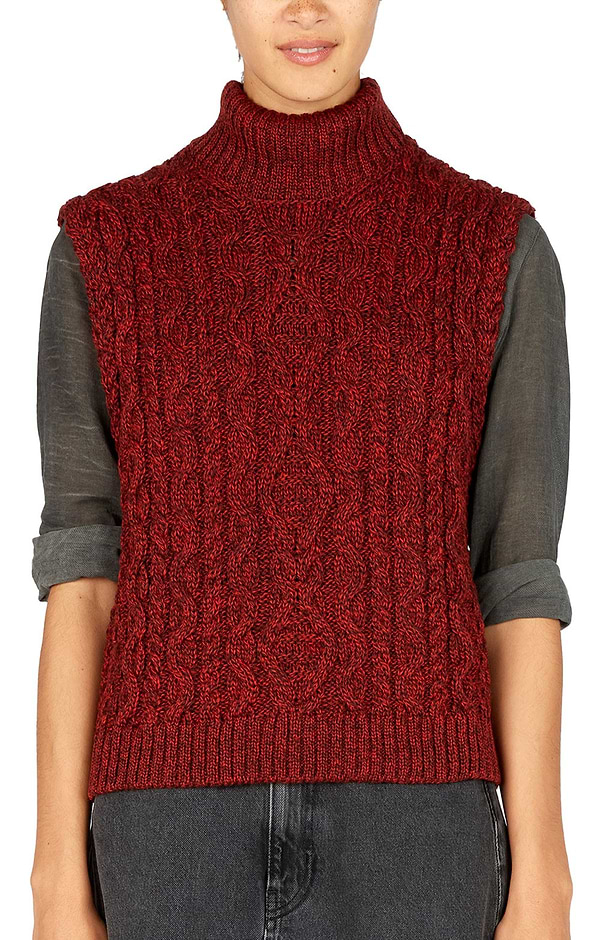 Ladies Fia Cable Wool Vest