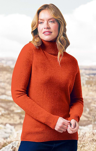 Ladies Lambswool Roll Neck Jumper