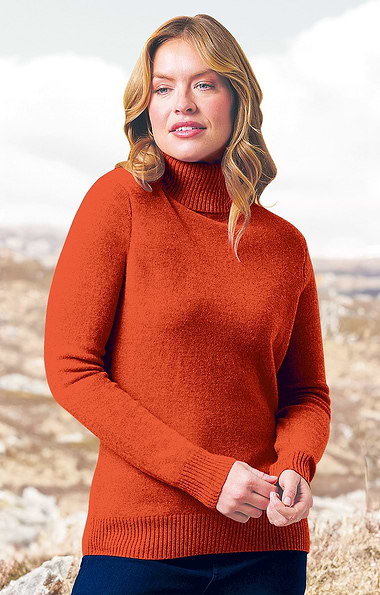 Ladies Lambswool Roll Neck Jumper