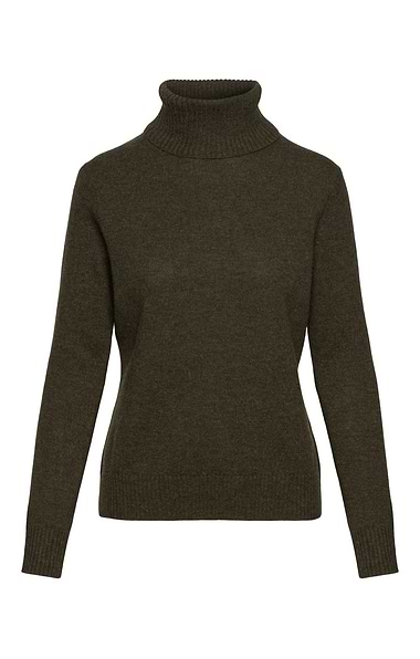 Ladies Lambswool Roll Neck Jumper