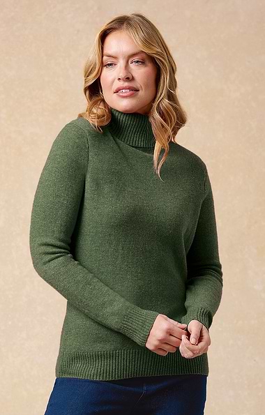 Ladies Lambswool Roll Neck Jumper
