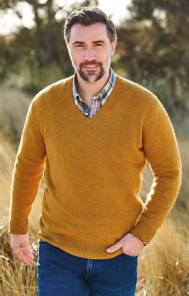 Men's Lambswool V Neck