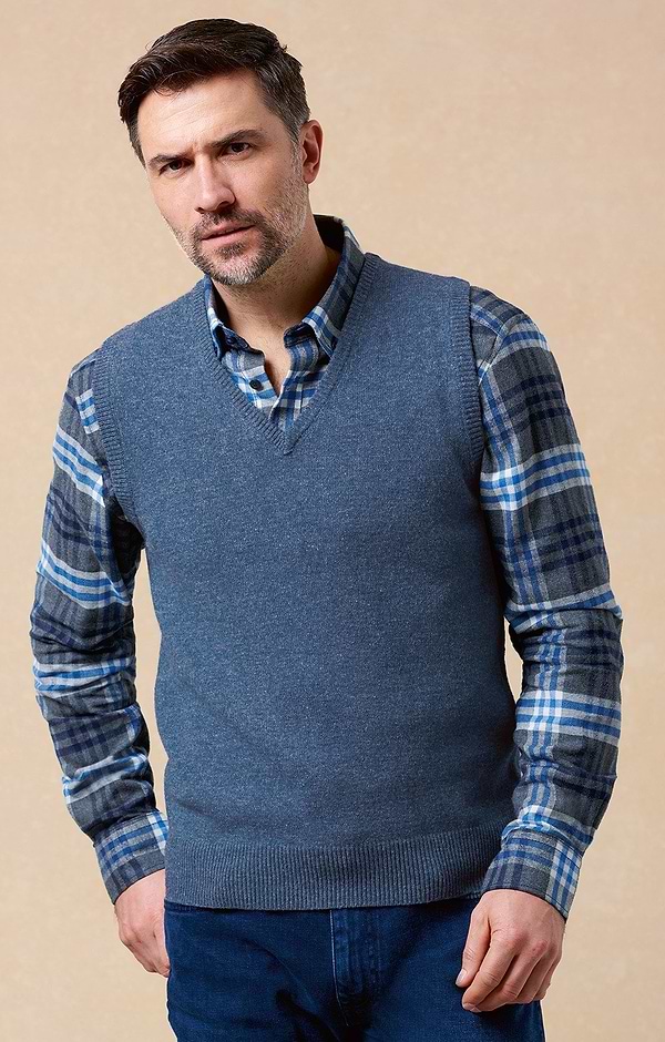 Men's V Neck Lambswool Slipover