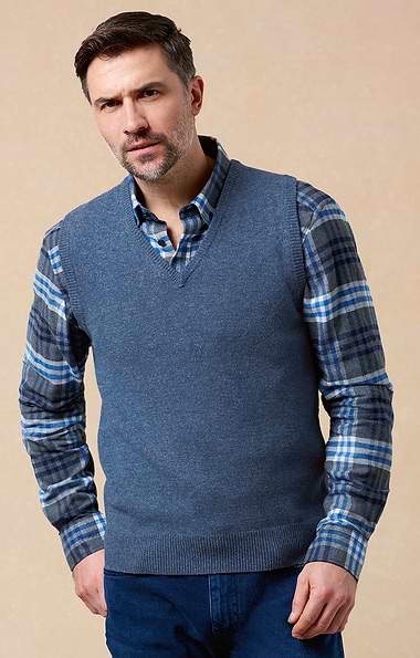 Men's V Neck Lambswool Slipover