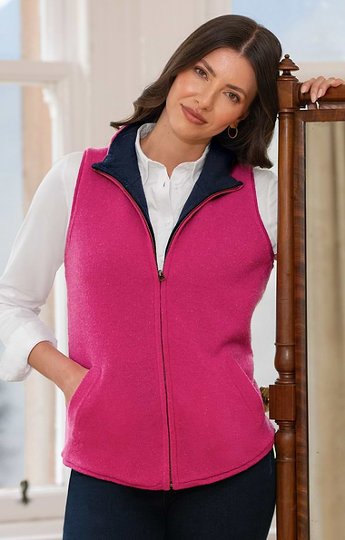 Ladies Lambswool Reversible Gilet