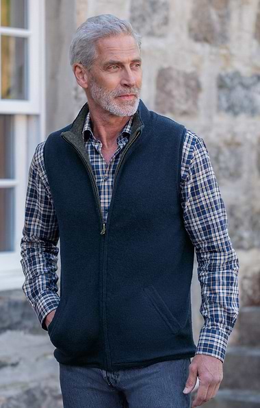 Men's Lambswool Reversible Gilet