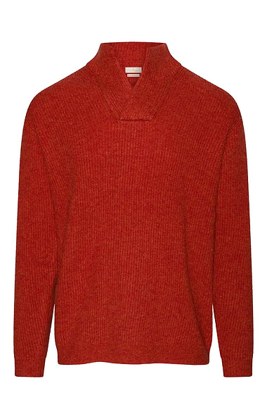 Men's Lambswool Ribbed Shirt Neck Jumper