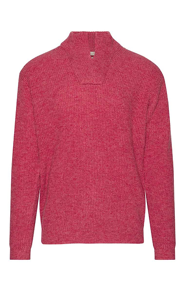 Men's Lambswool Ribbed Shirt Neck Jumper