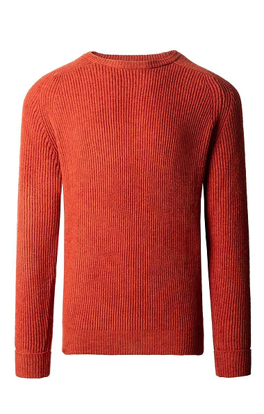 Men's Lambswool Raglan Shoulder Ribbed Crew Neck Jumper