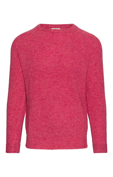 Men's Lambswool Raglan Shoulder Ribbed Crew Neck Jumper
