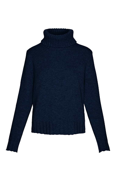 Ladies Lambswool Modern Box Roll Neck