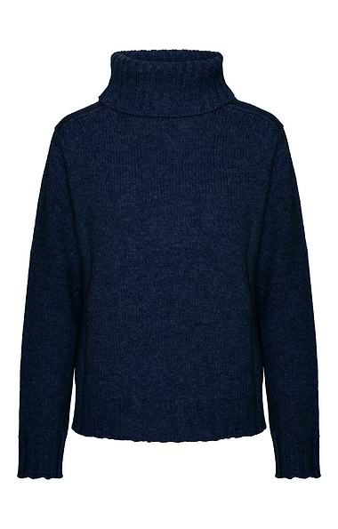 Ladies Lambswool Modern Box Roll Neck