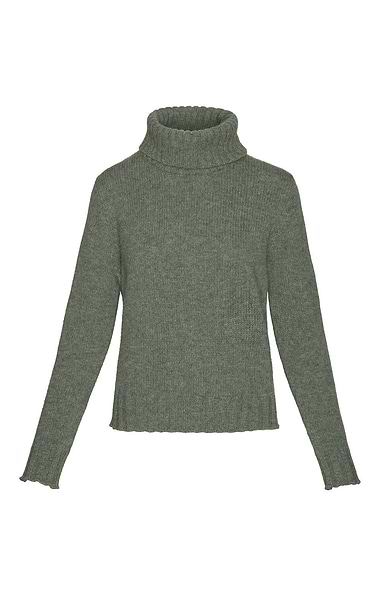 Ladies Lambswool Modern Box Roll Neck