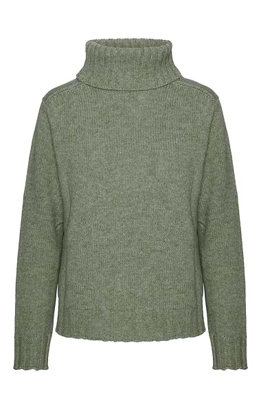 Ladies Lambswool Modern Box Roll Neck