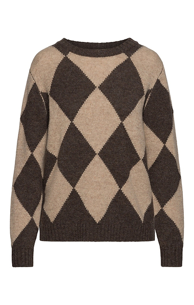 Ladies Lambswool Diamond Crew