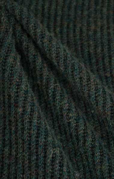 Ladies Lambswool Ribbed Gold Button Half Neck Jumper