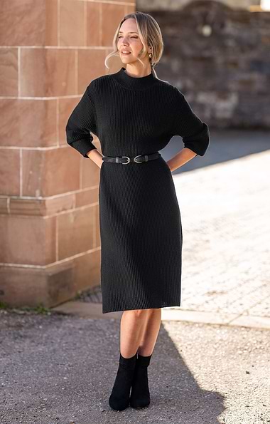 Ladies Lambswool Ribbed Dress