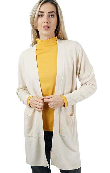 Ladies Cashmere Feel Edge to Edge Cardigan