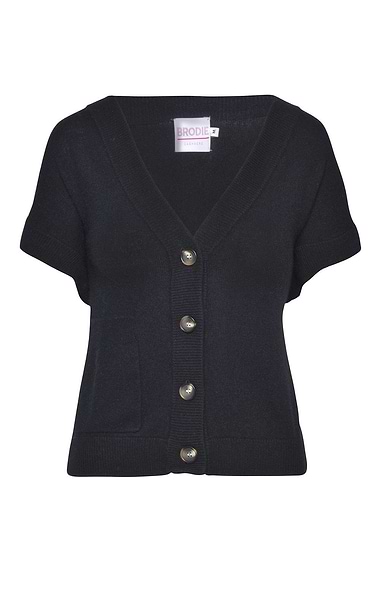 Ladies Cashmere Cropped Cardigan