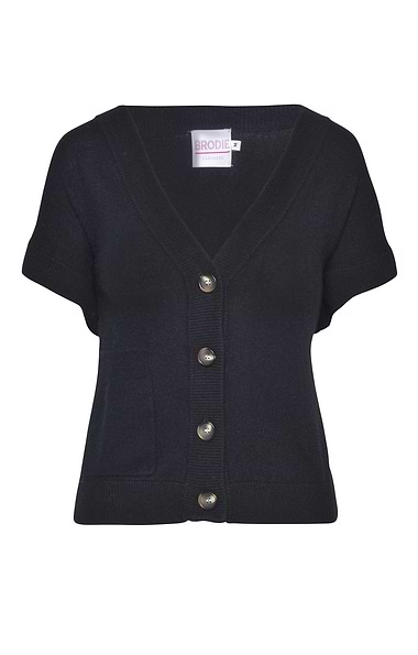 Ladies Cashmere Cropped Cardigan