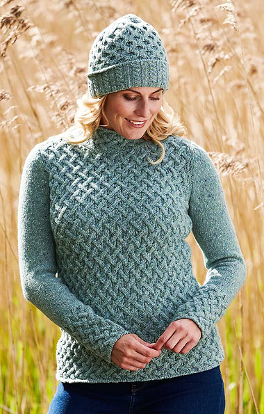 Ladies Wool & Cashmere Trellis Sweater