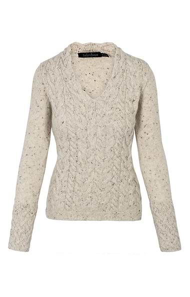 Ladies Wool & Cashmere Horseshoe V-Neck