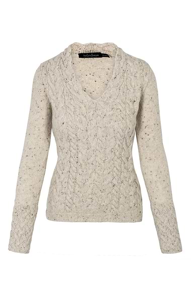 Ladies Wool & Cashmere Horseshoe V-Neck