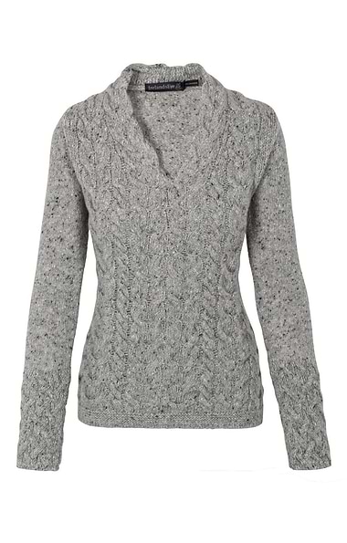 Ladies Wool & Cashmere Horseshoe V-Neck